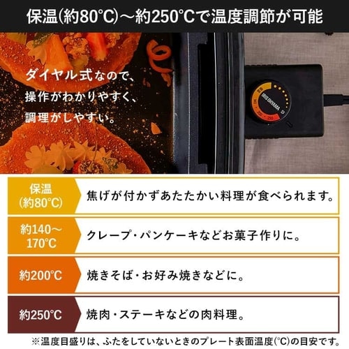 ホットプレート 大型 2枚 SWHP-012-B (平面/焼肉)