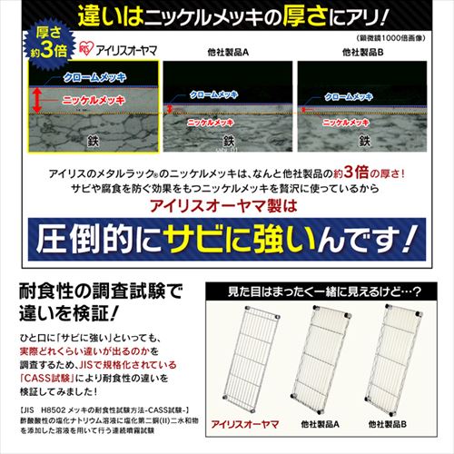 メタルラック 3段 幅66cm MR-6509 (ポール直径25mm・棚板3枚)