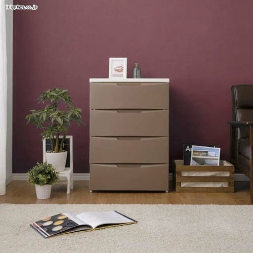 チェスト 4段 収納ボックス タンス ルームチェスト RC-554 ホワイト/アイボリー