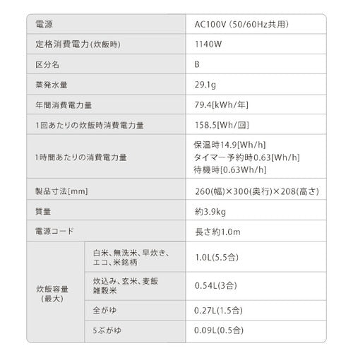 炊飯器 5.5合 IH RC-ISA50-W ホワイト
