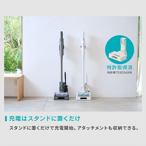 SUUZE 掃除機 コードレス サイクロン モップ付 充電スタンド付 SCD-210P-H グレー