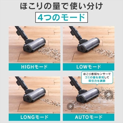 SUUZE 掃除機 コードレス サイクロン モップ付 充電スタンド付 SCD-210P-H グレー