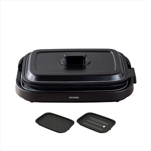 ホットプレート 網焼き風 2枚 IHA-A20-B ブラック (焼肉/平面)