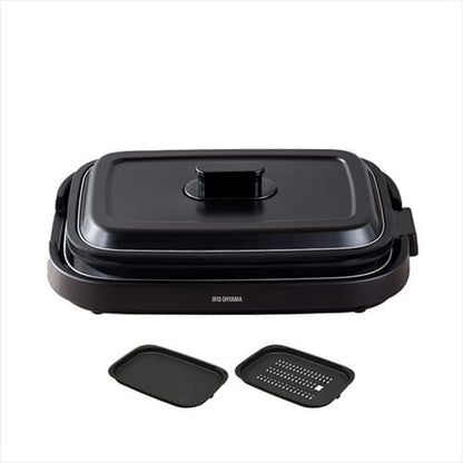 ホットプレート 網焼き風 2枚 IHA-A20-B ブラック (焼肉/平面)