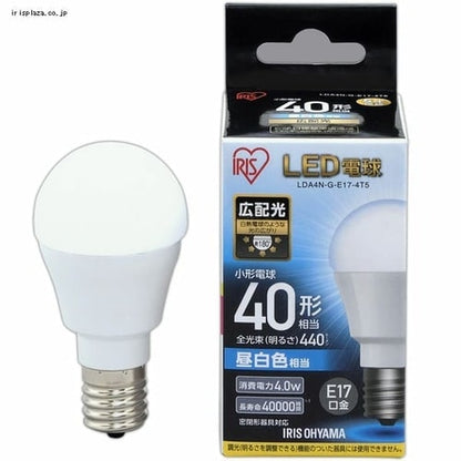 【2個セット】LED電球 E17口金 広配光タイプ 40W形相当 昼白色 密閉形器具対応 LDA4N-G-E17-4T52P