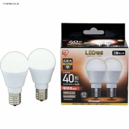 【2個セット】LED電球 E17口金 広配光タイプ 40W形相当 昼白色 密閉形器具対応 LDA4N-G-E17-4T52P