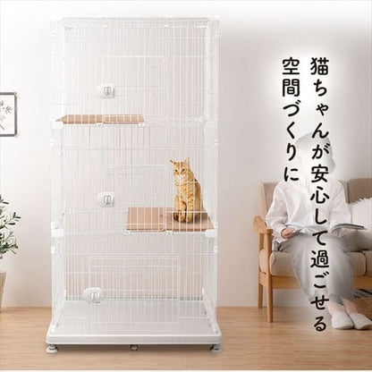 ペットケージ 3段 PEC-903V ライトナチュラル 猫用