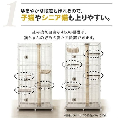 キャットランドケージ スリム 5段 PCLC-703 オフホワイト