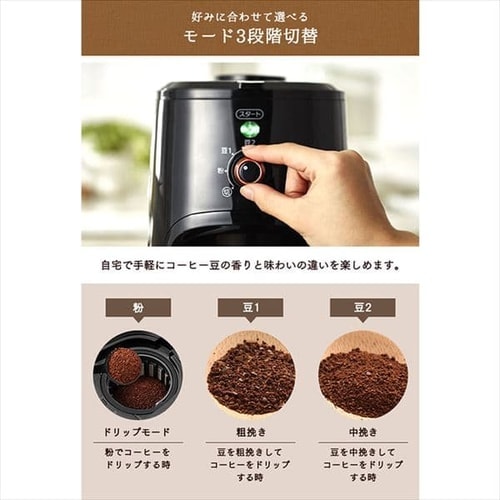コーヒーメーカー 600ml 全自動 BLIAC-A600-B ブラック