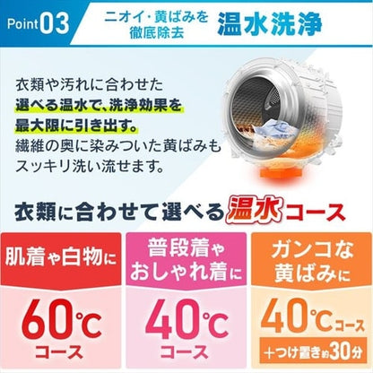 洗濯乾燥機 ドラム式 8.0kg 洗剤自動投入 FLK842Z-W
