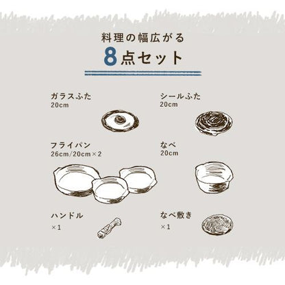 フライパン 8点セット お皿になるフライパン DPAN-8S アイボリー