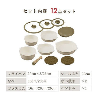 フライパン 8点セット お皿になるフライパン DPAN-8S アイボリー