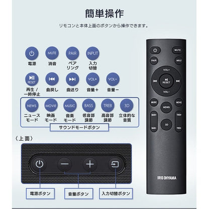 サウンドスピーカー Bluetooth 2.1ch IHT-S201 ブラック