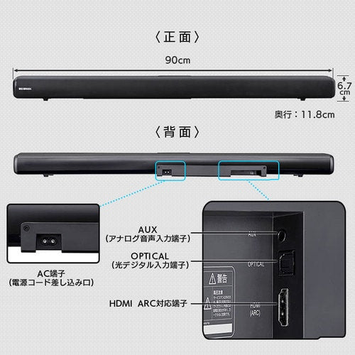 サウンドスピーカー Bluetooth 2.1ch IHT-S201 ブラック