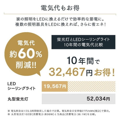 シーリングライト LED 8畳 調光 節電モデル クリアフレーム CEA8D-5.0QCF