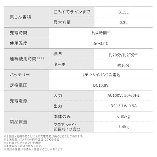 掃除機 コードレス サイクロン 自走式 SCD-185P-W ホワイト